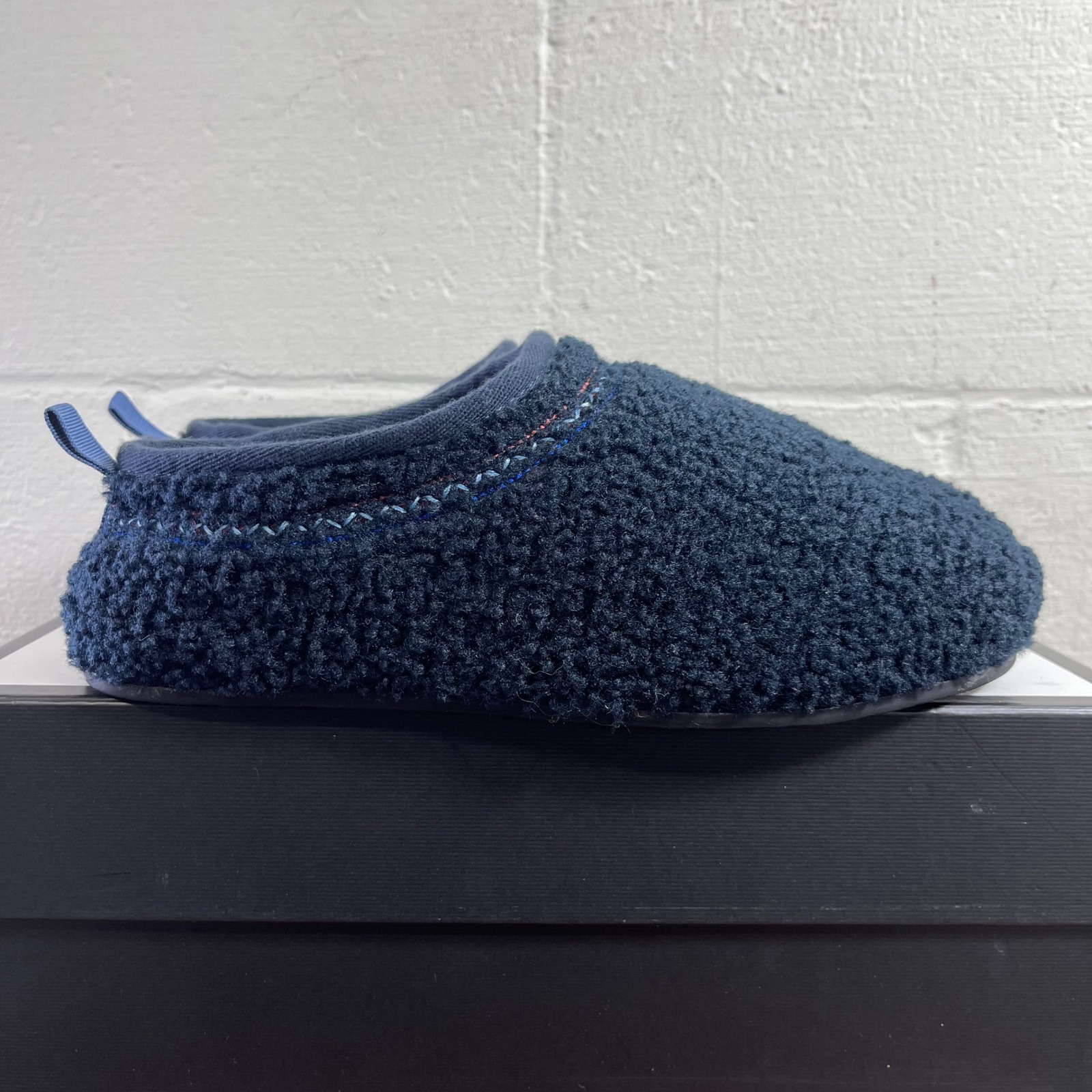 Bombas Sunday Slippers Sherpa Line Navy Blue Comfort Slip On Mule Men's 10 Us